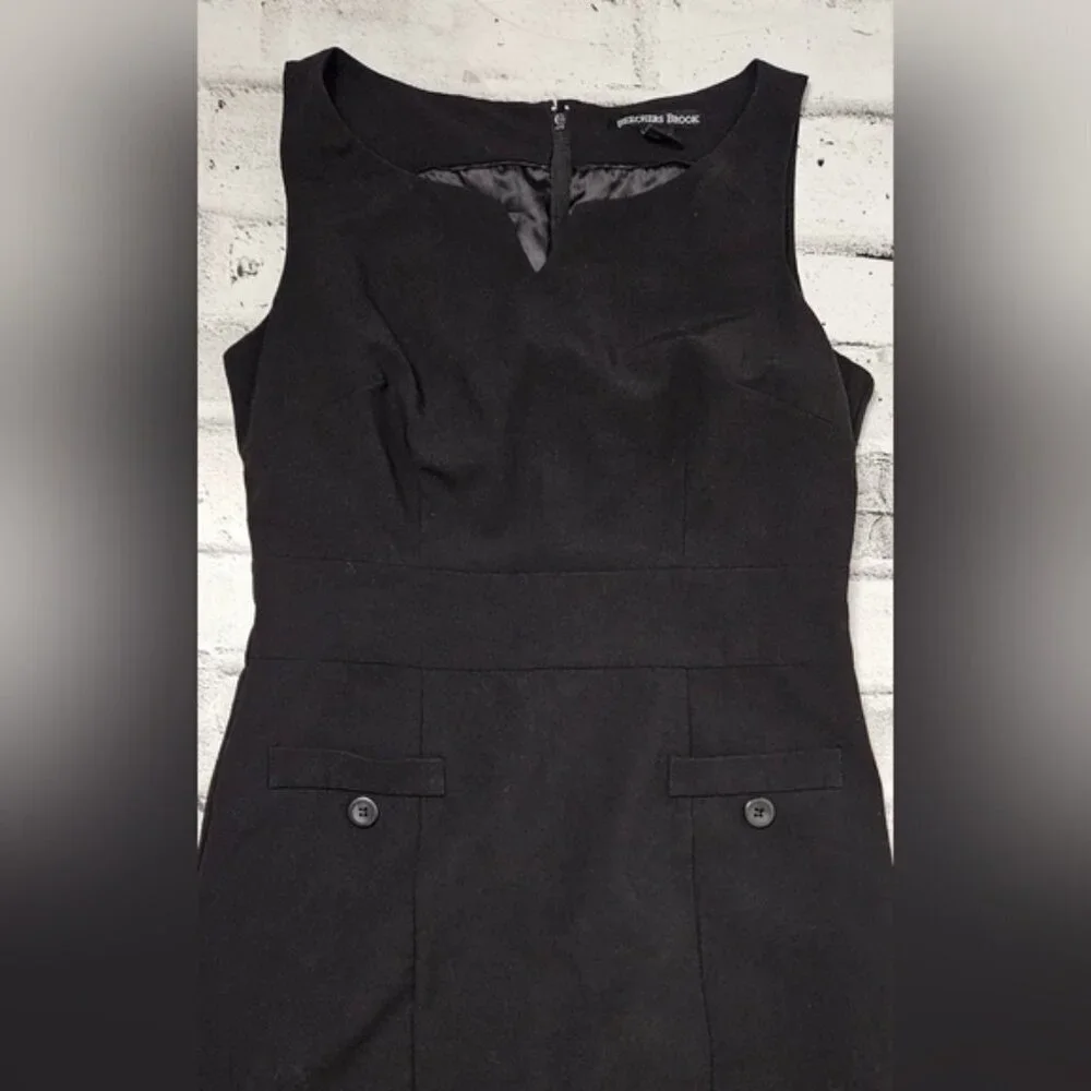 Beechers Brook Black Sleeveless Sheath Career Dress S
